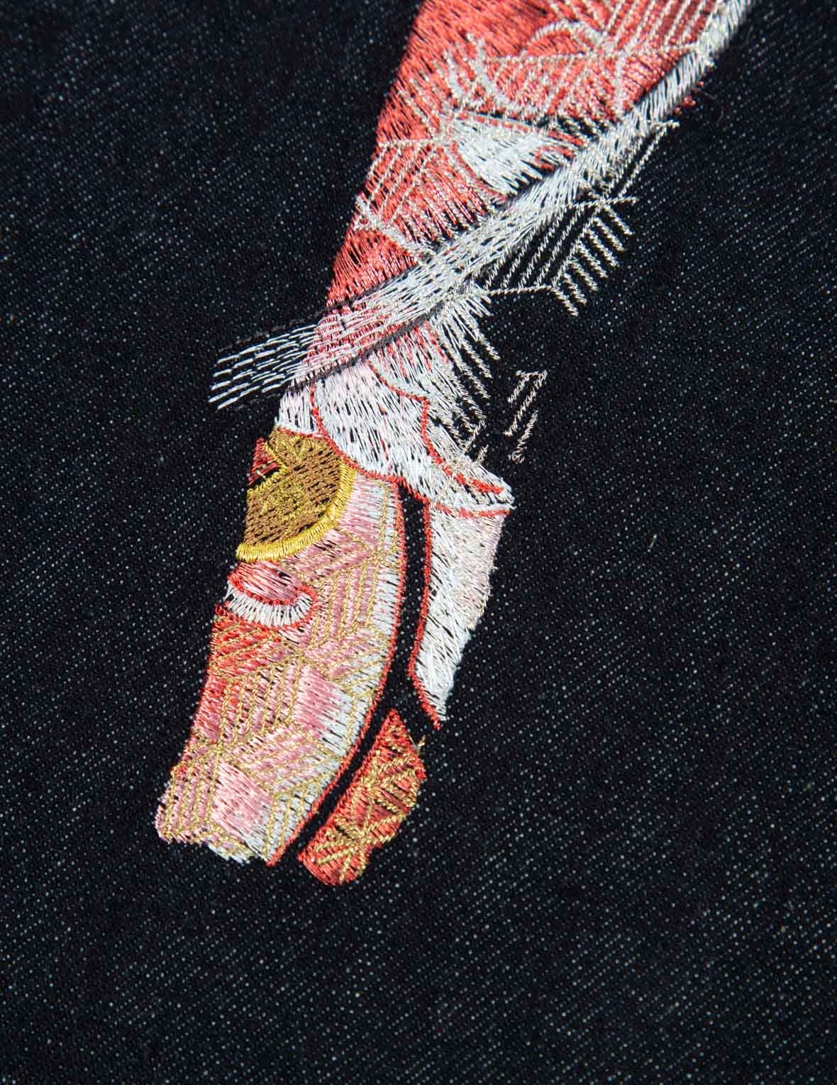 TATTOO KOI PATTERN BRUSHSTROKE DAICOCK EMBROIDERY RELAX-FIT JEANS - 8