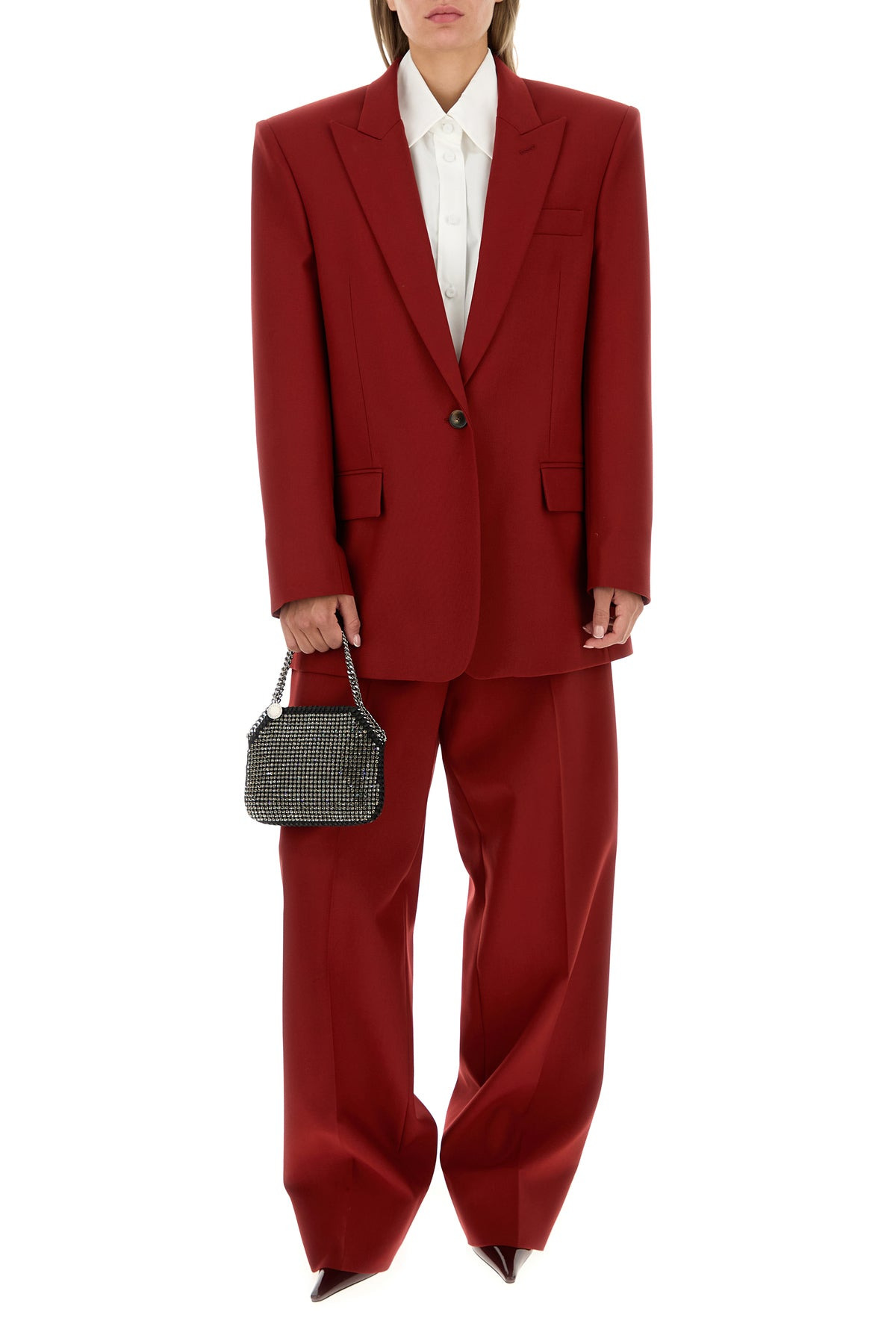 Tiziano red wool Ruby wide-leg pant - 6