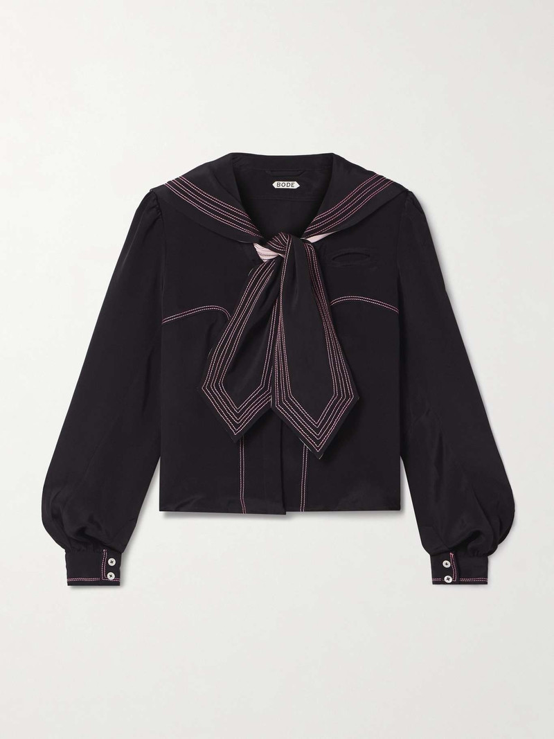 Seafarer tie-neck silk shirt 1