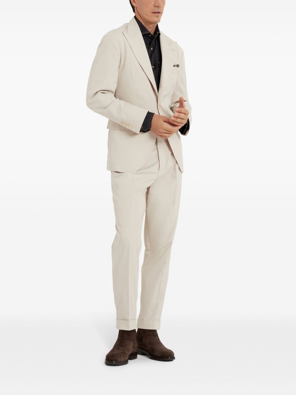 deconstructed gabardine large lapels blazer - 2