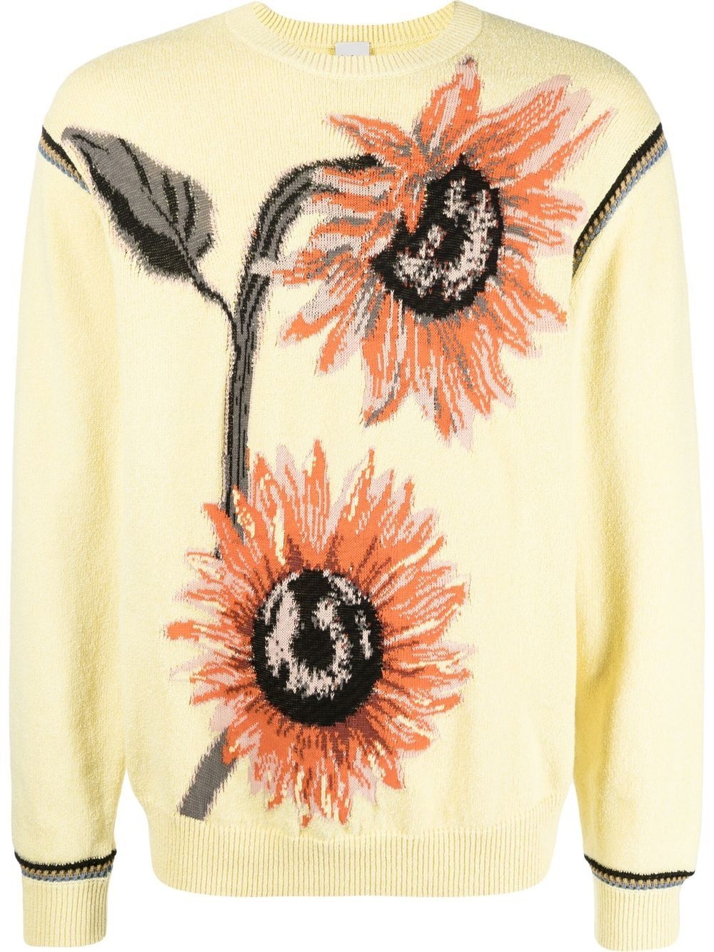 sunflower-motif cotton-blend jumper - 1