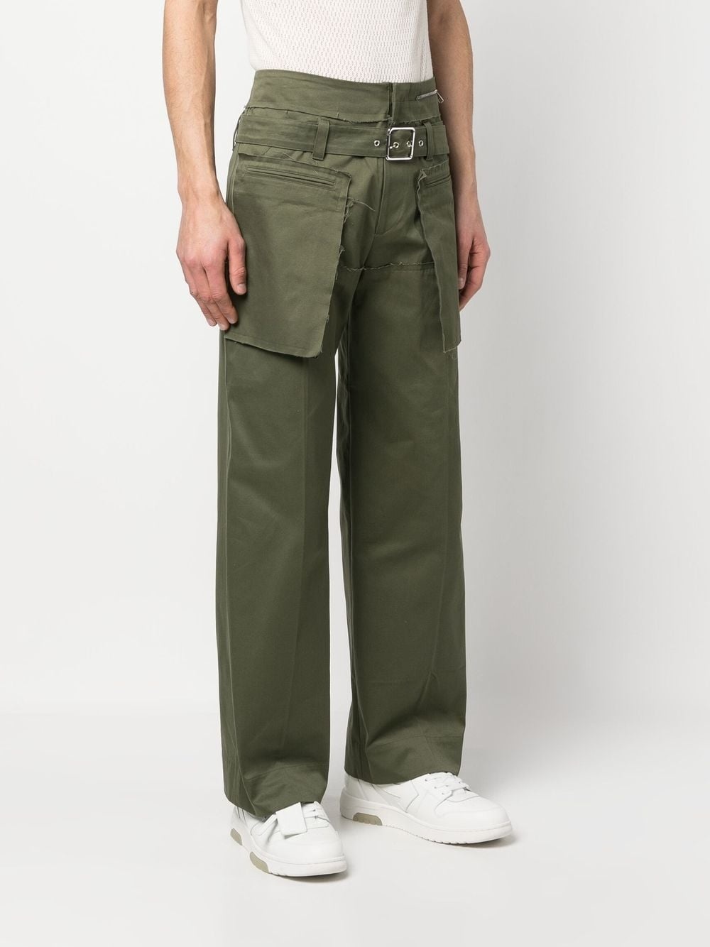 paperbag waist wide-leg trousers - 3
