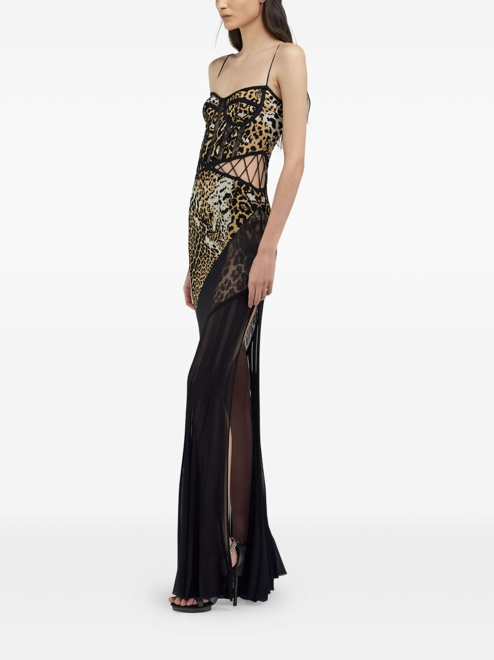 leopard-print maxi dress - 3