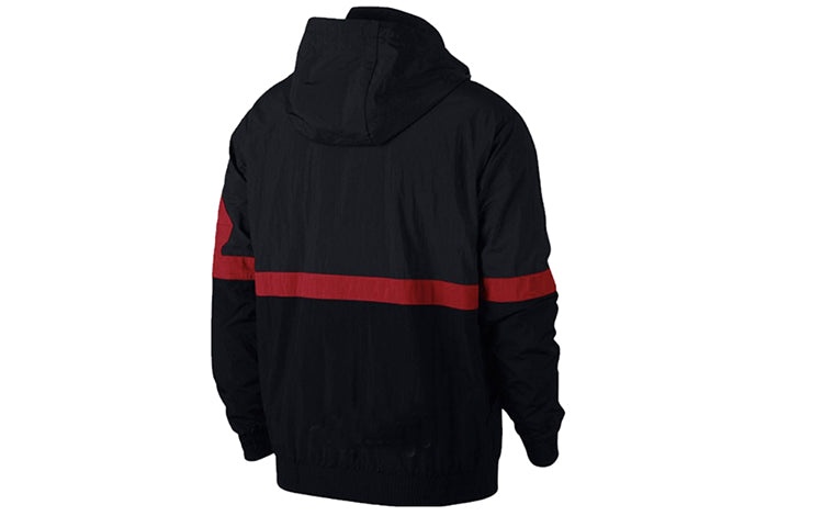 Air Jordan Casual Sports Hooded Jacket 'Black Red' AQ2684-010 - 2