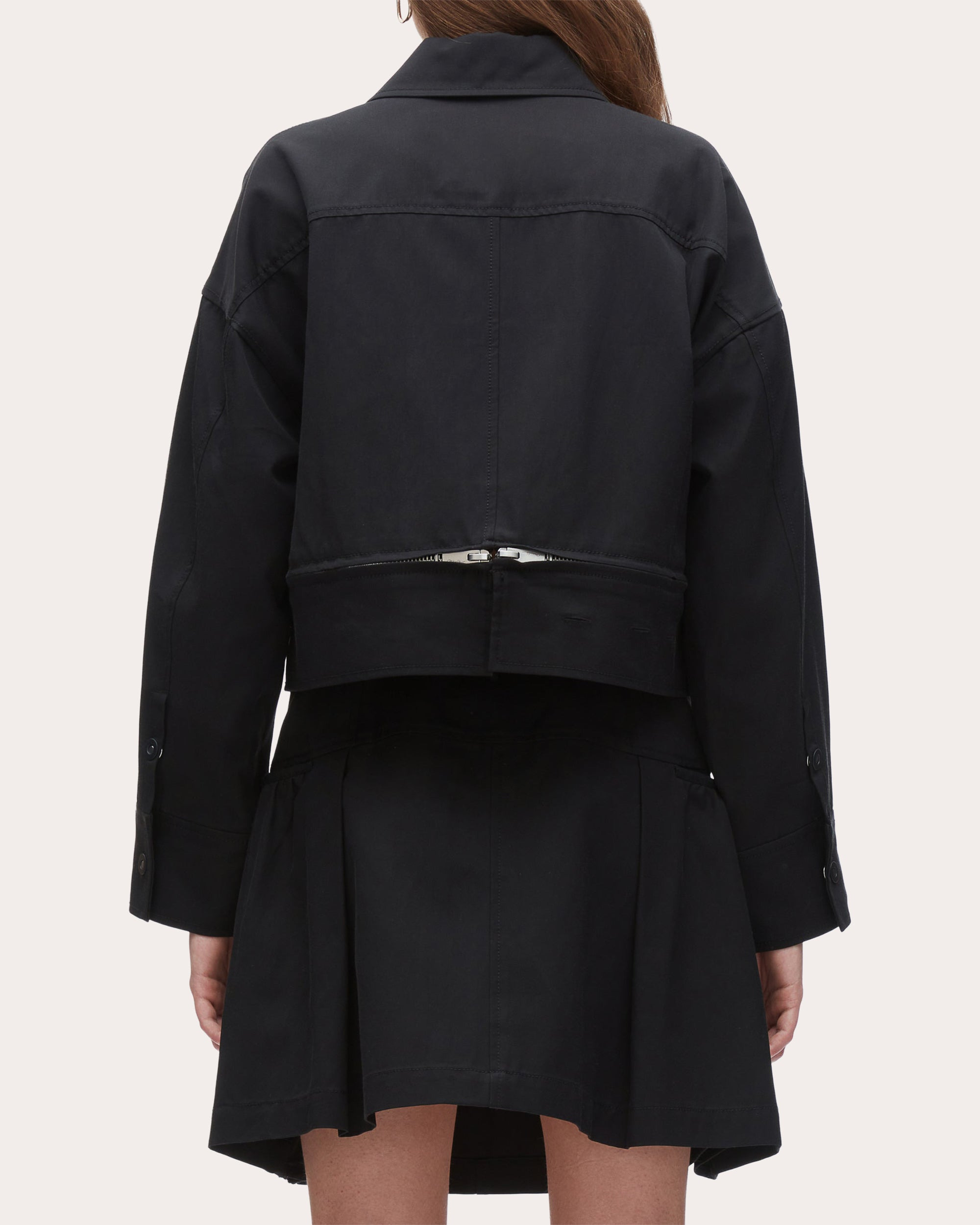 Cropped Convertible Cotton-Blend Twill Jacket - 2