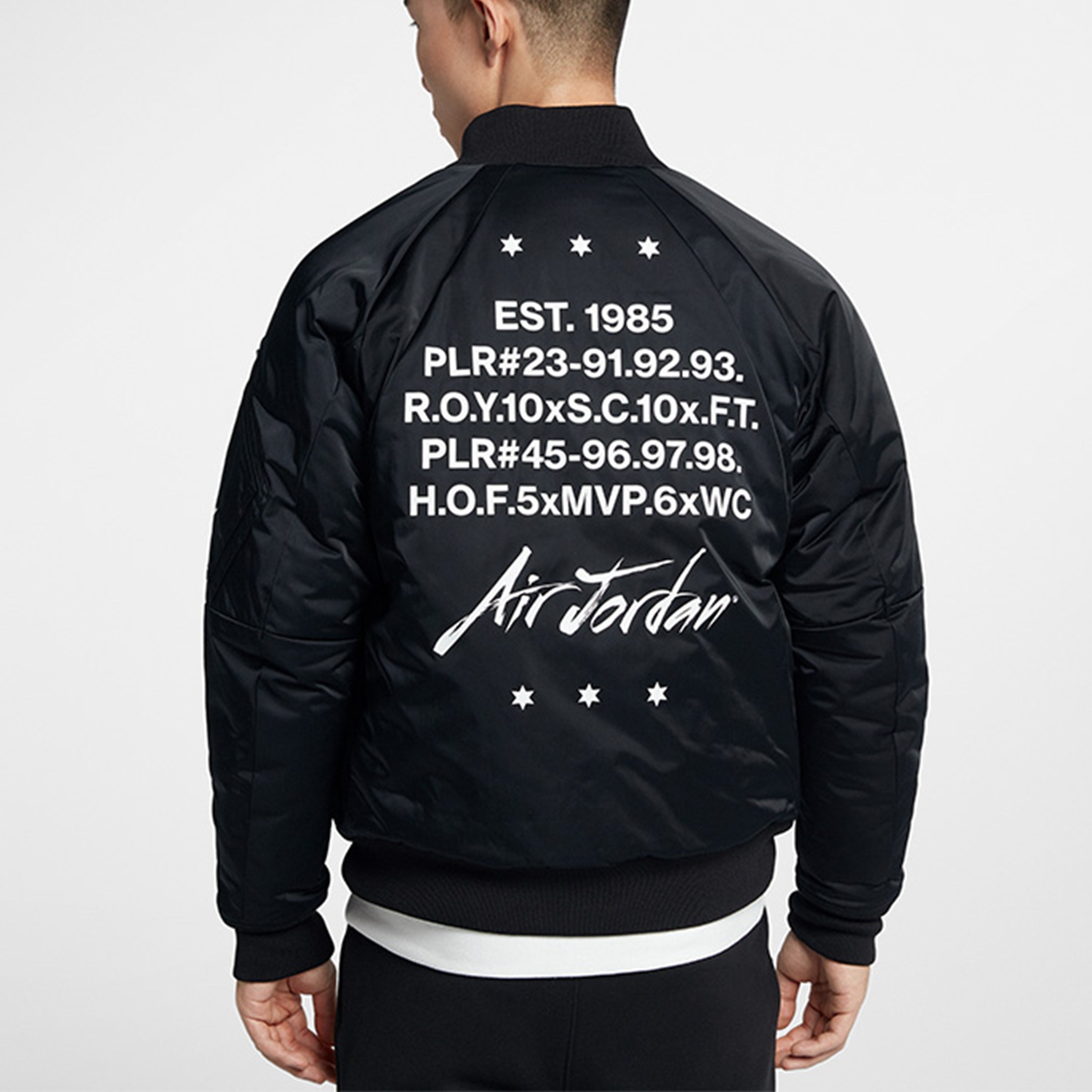 Air Jordan MA-1 Baseball Collar aviator Jacket sports padded Jacket Black AV5999-010 - 5