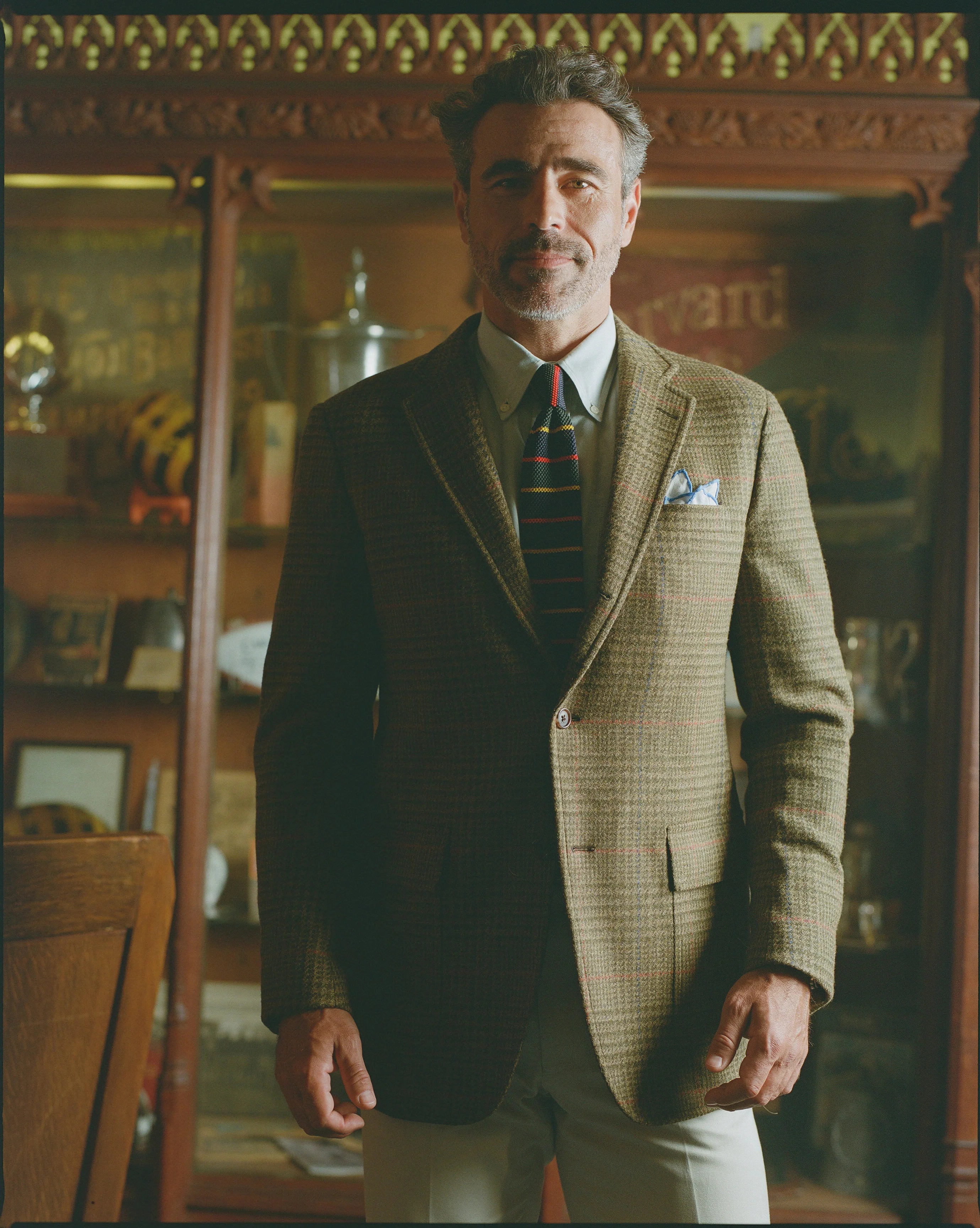MADE-IN-USA OLIVE PLAID WITH DECO SPORT COAT - 1