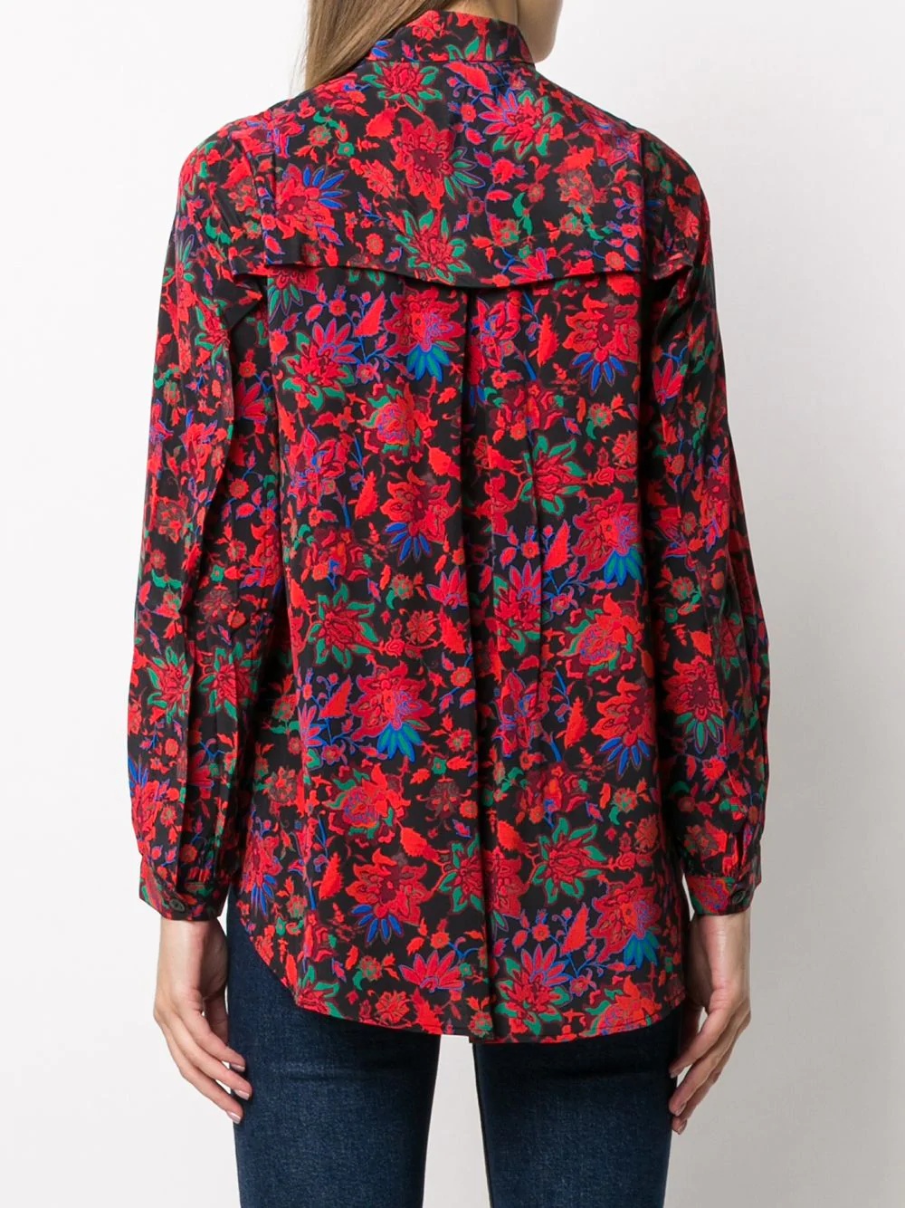 pussy bow floral-print blouse - 4