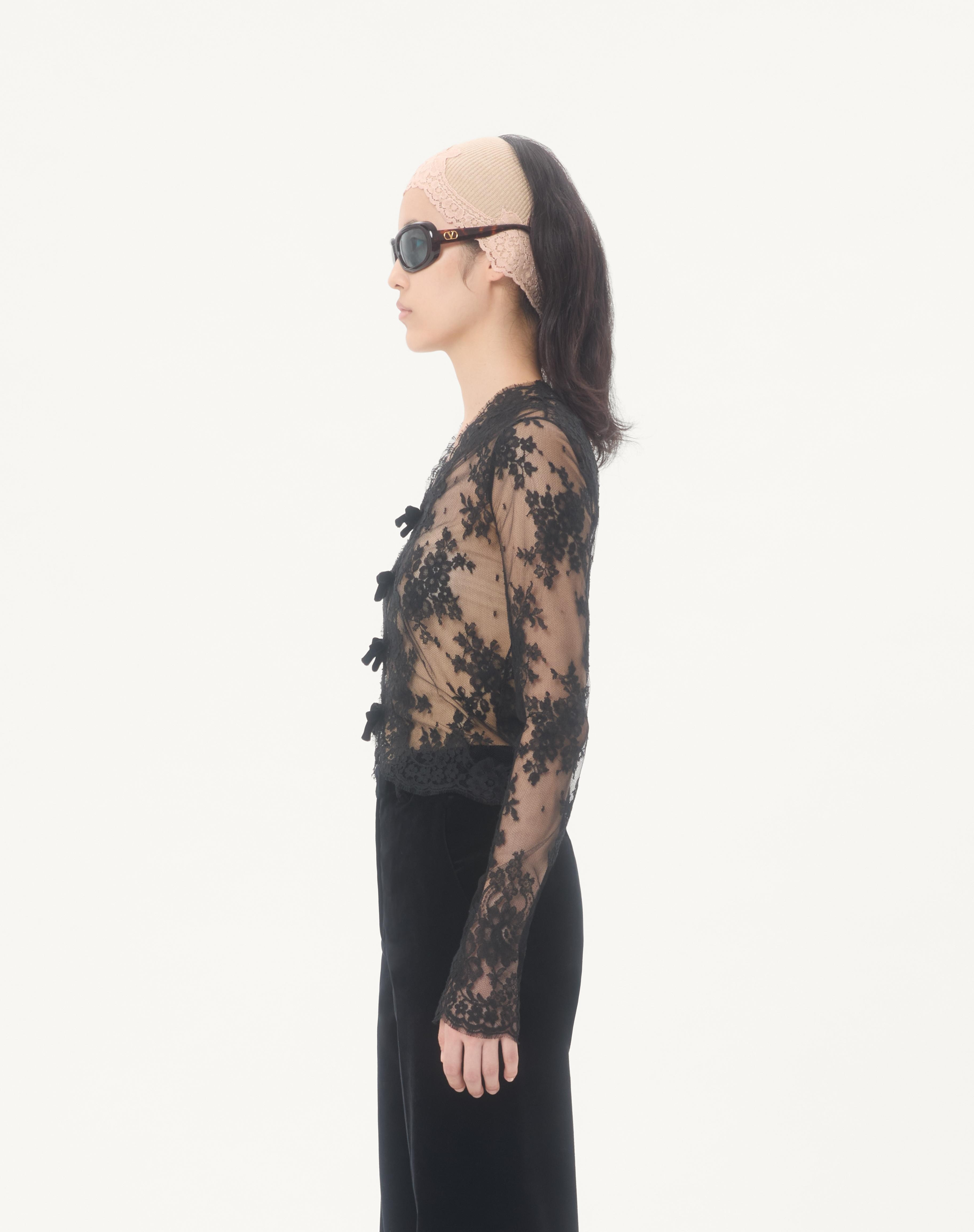 LACE BLOUSE WITH BOWS - 5