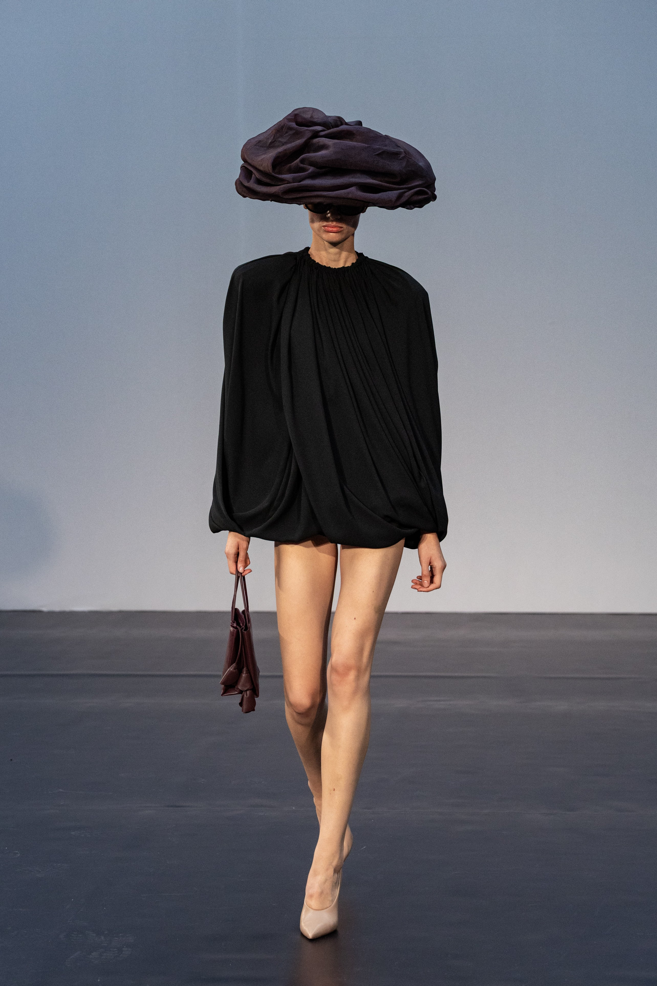 Layered mini dress in black - 3