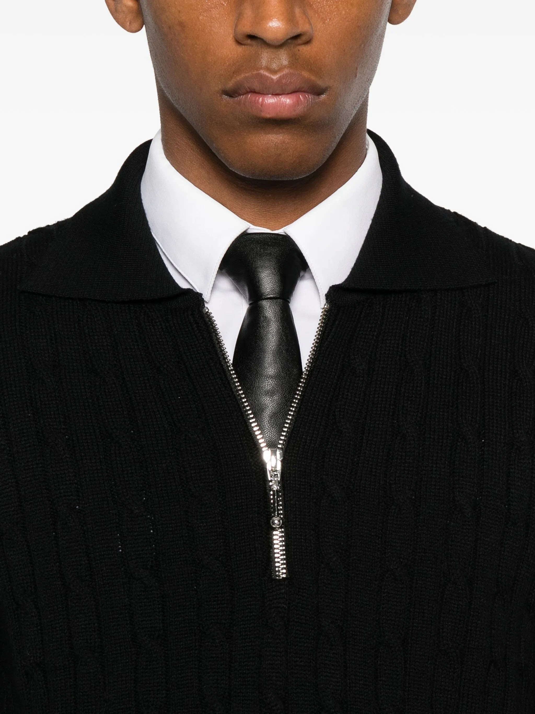 Ernest W. Baker Cable-knit Zip-front Sweater - 3