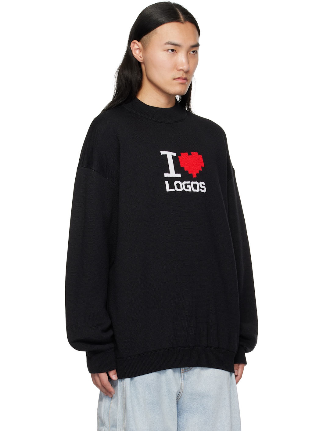 Black 'I Love Logos' Sweater - 2