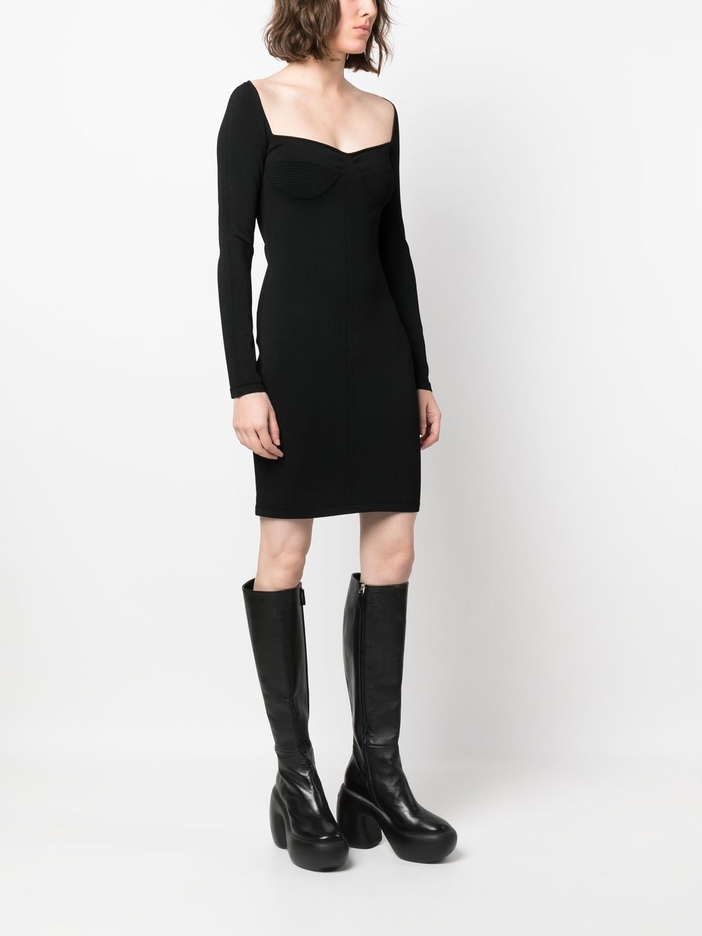 long-sleeved mini dress - 3