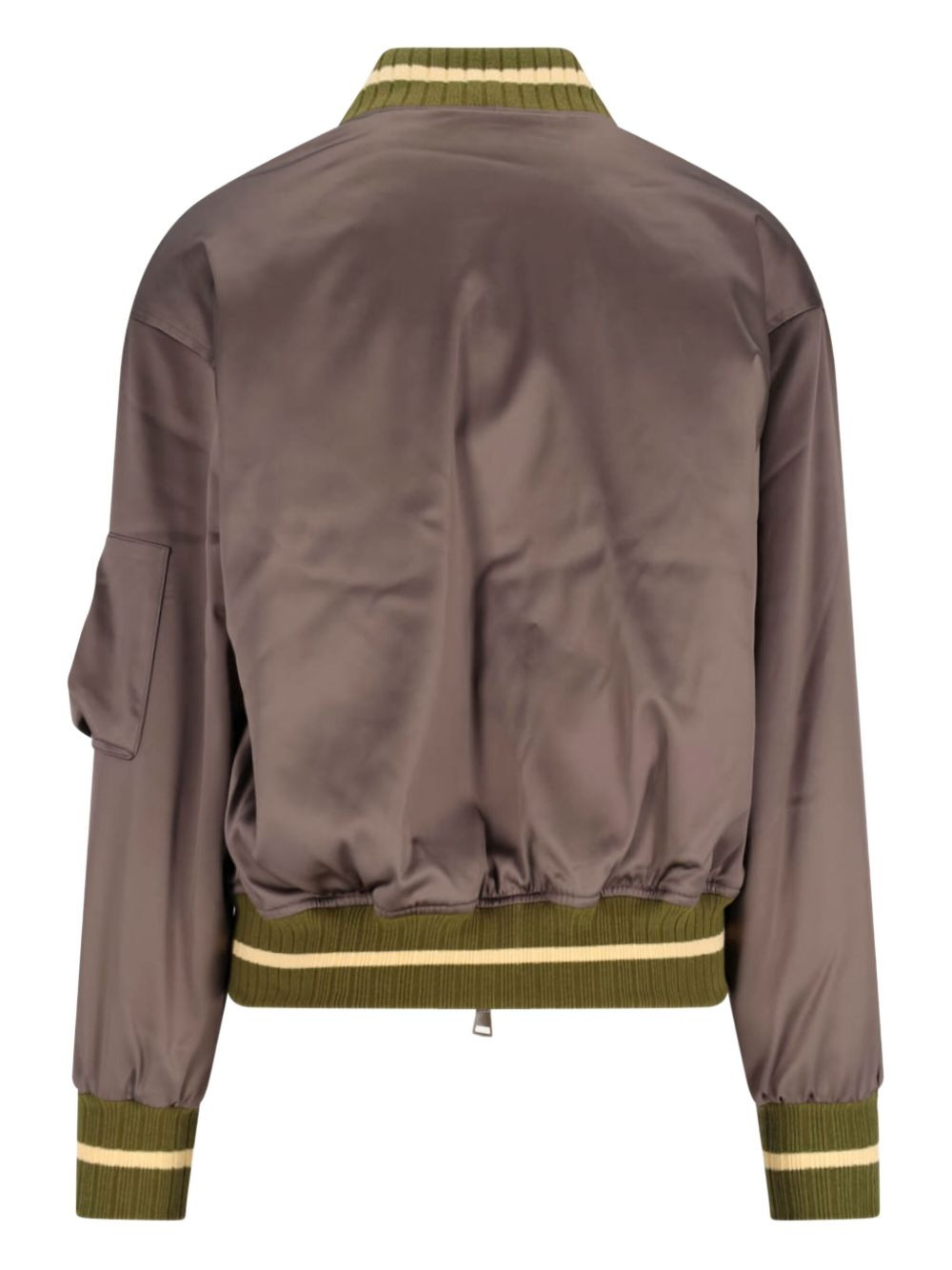 zip-fastening ribbed-trim bomber jacket - 2