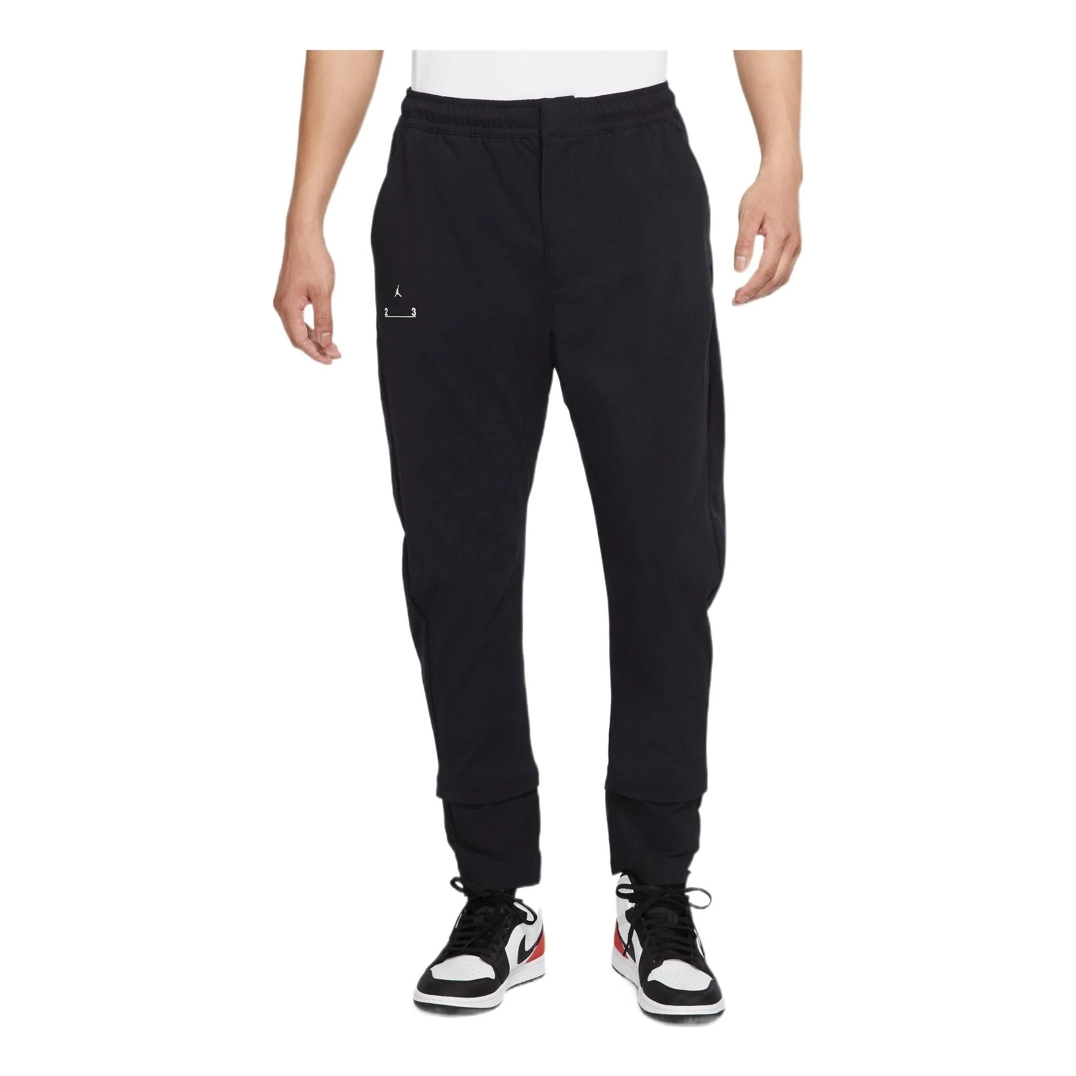Men's Air Jordan Logo Alphabet Solid Color Drawstring Straight Casual Pants/Trousers Autumn Black DR - 1