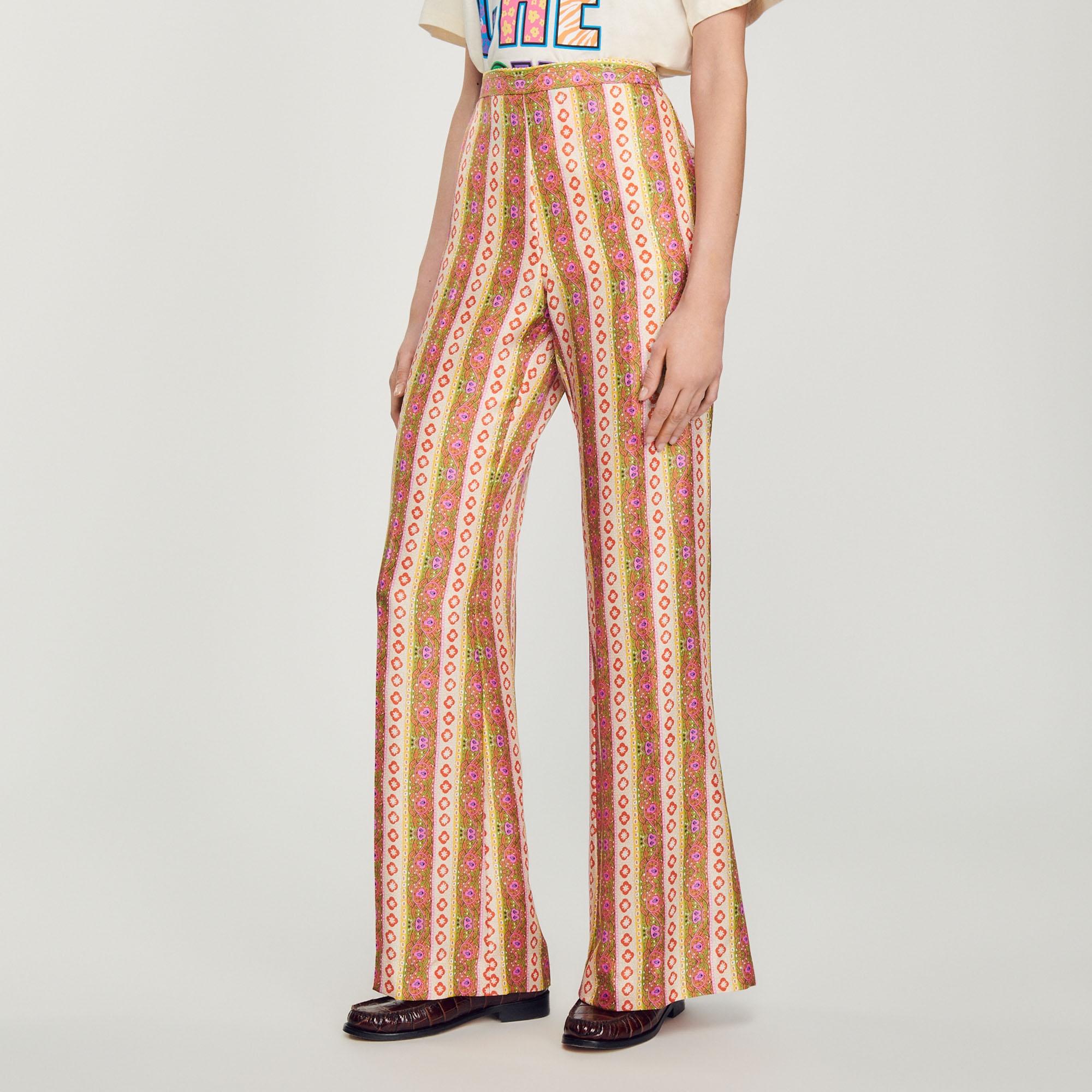 Wide-leg loose-fitting printed pants - 2