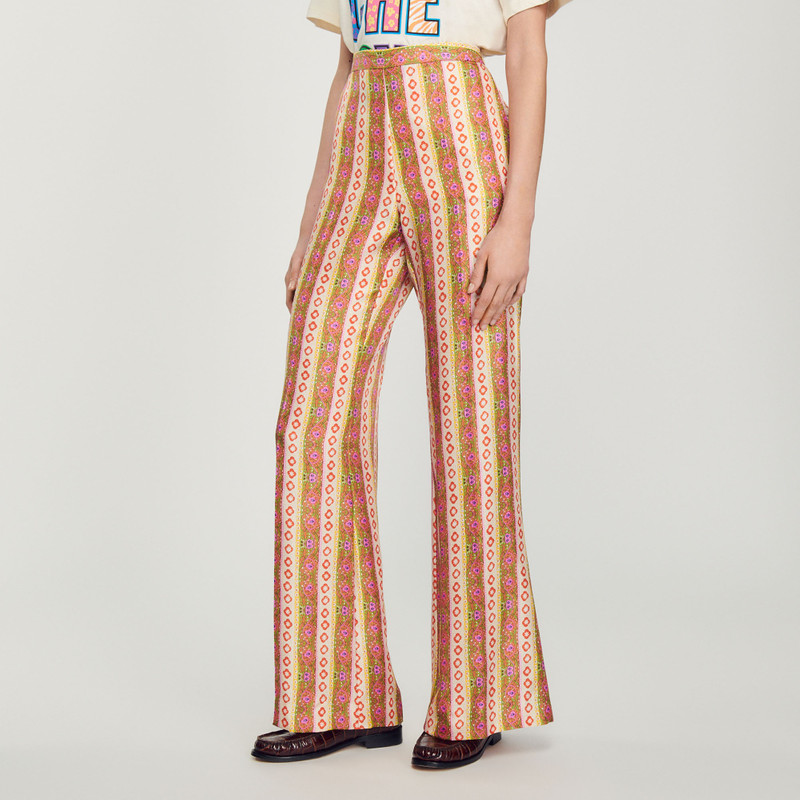 Sandro Wide-leg loose-fitting printed pants outlook