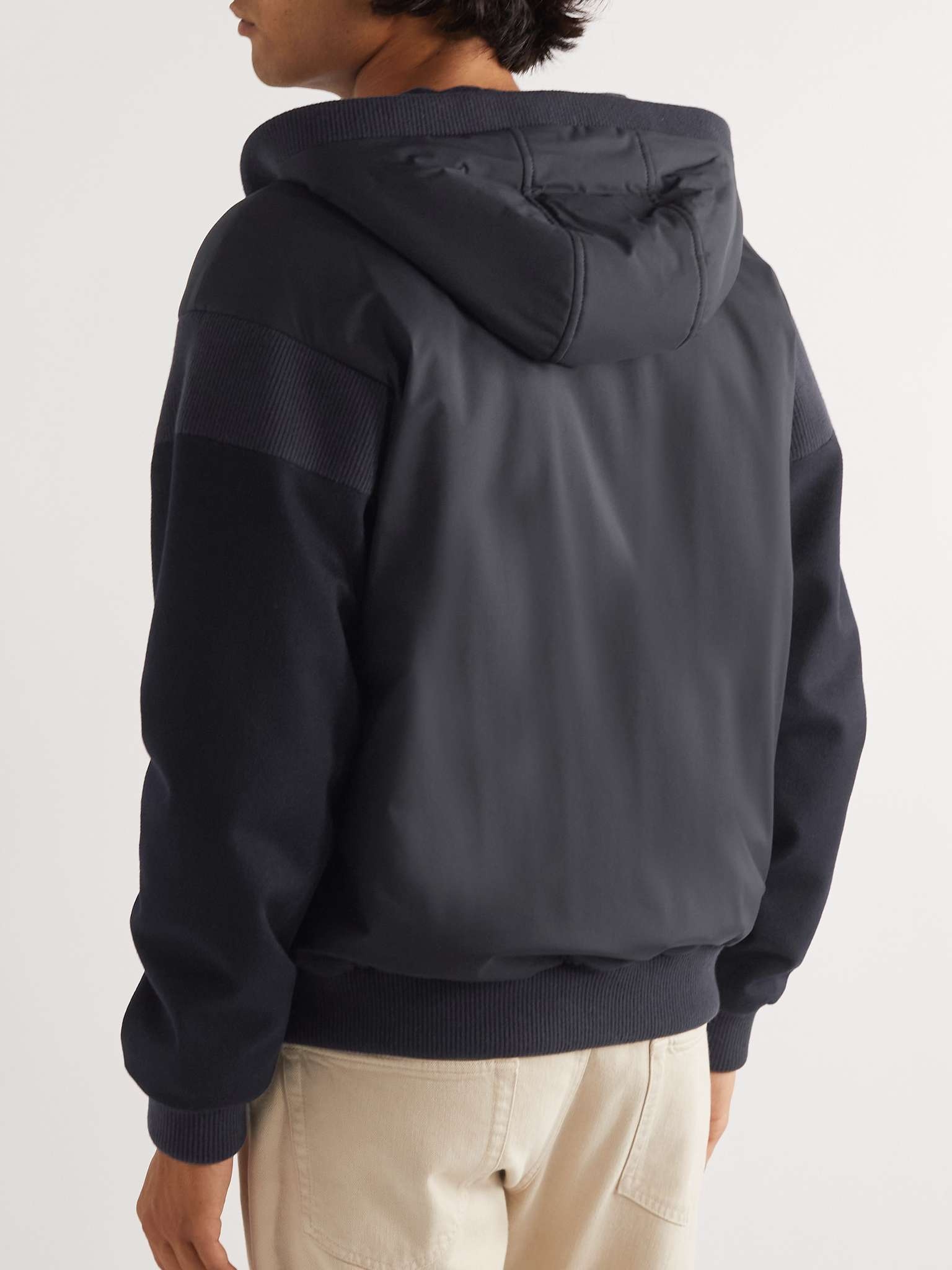 Wallace Panelled Storm System® Nylon and Cashmere Hooded Bomber Jacket - 4