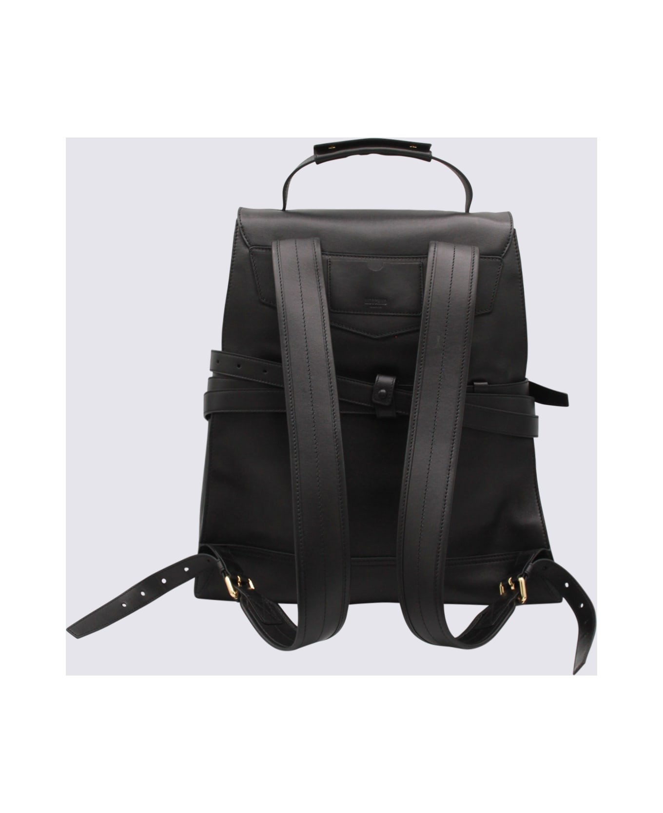 Black Leather Backpack - 3