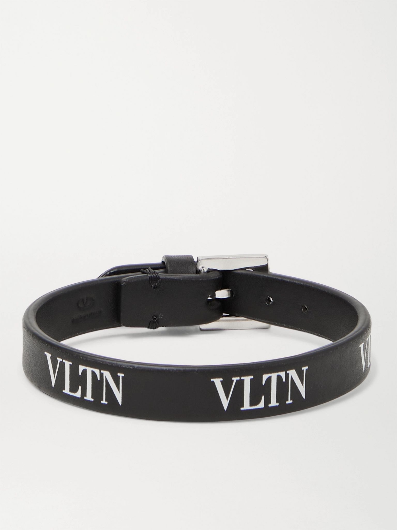 Valentino Garavani Logo-Print Leather Bracelet - 1