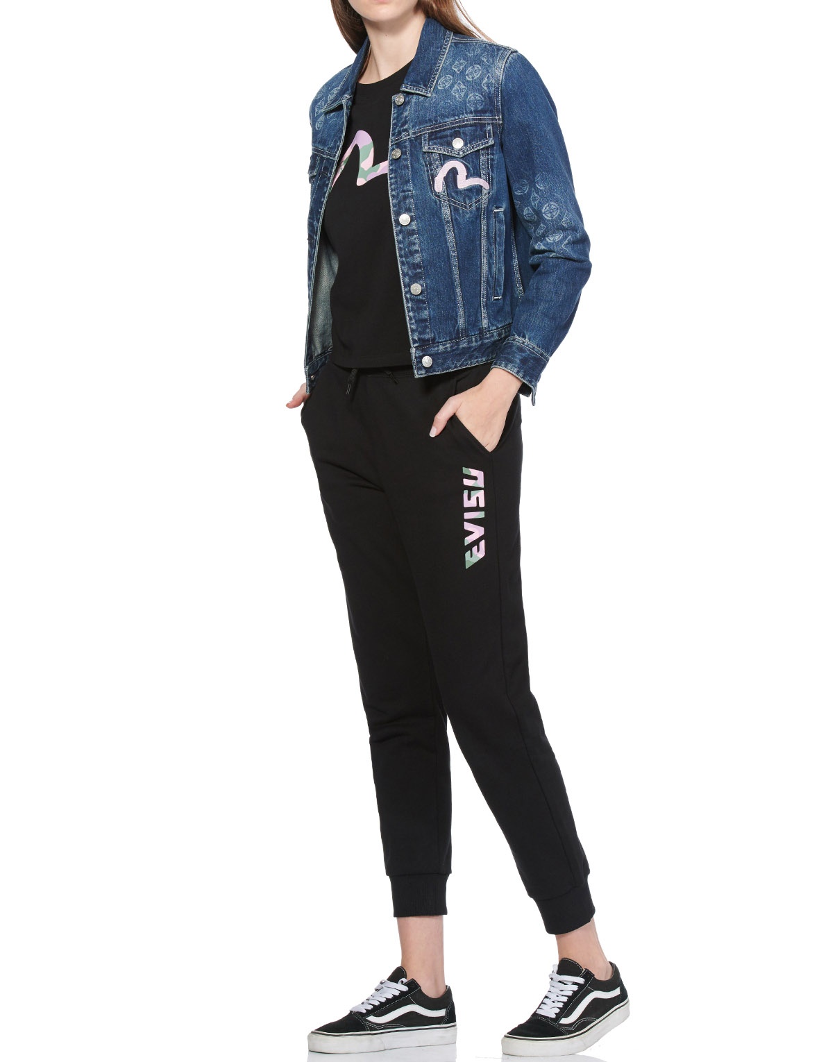 KAMON LASER-PRINTED DENIM TRUCKER JACKET - 5