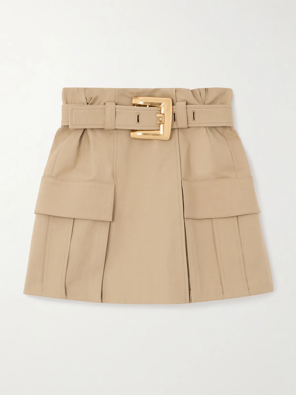 Belted Cotton-gabardine Mini Skirt - 1