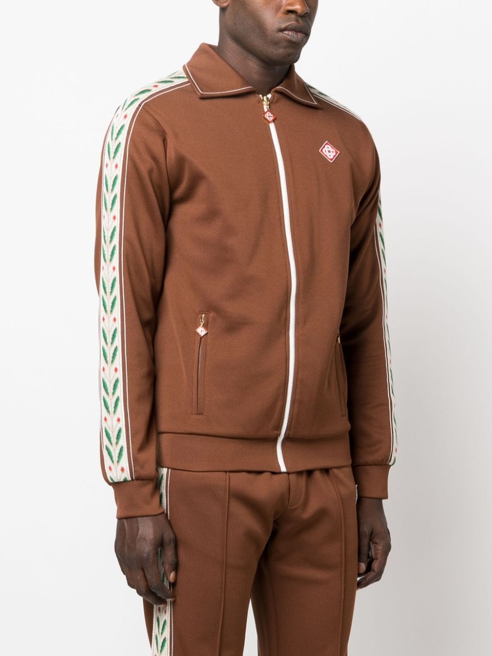 logo-patch zip-up jacket - 3