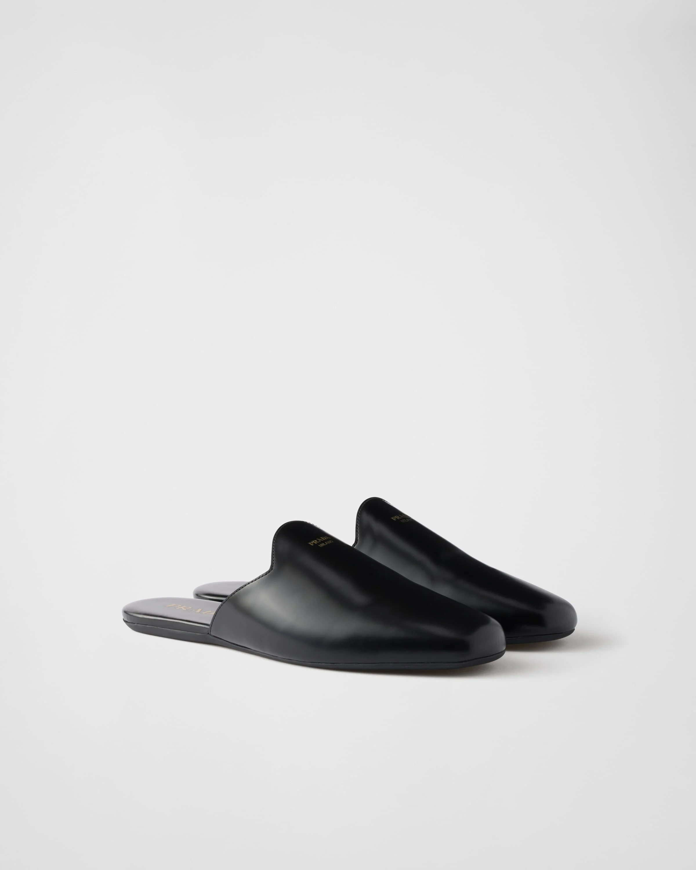 Brushed leather mules - 1