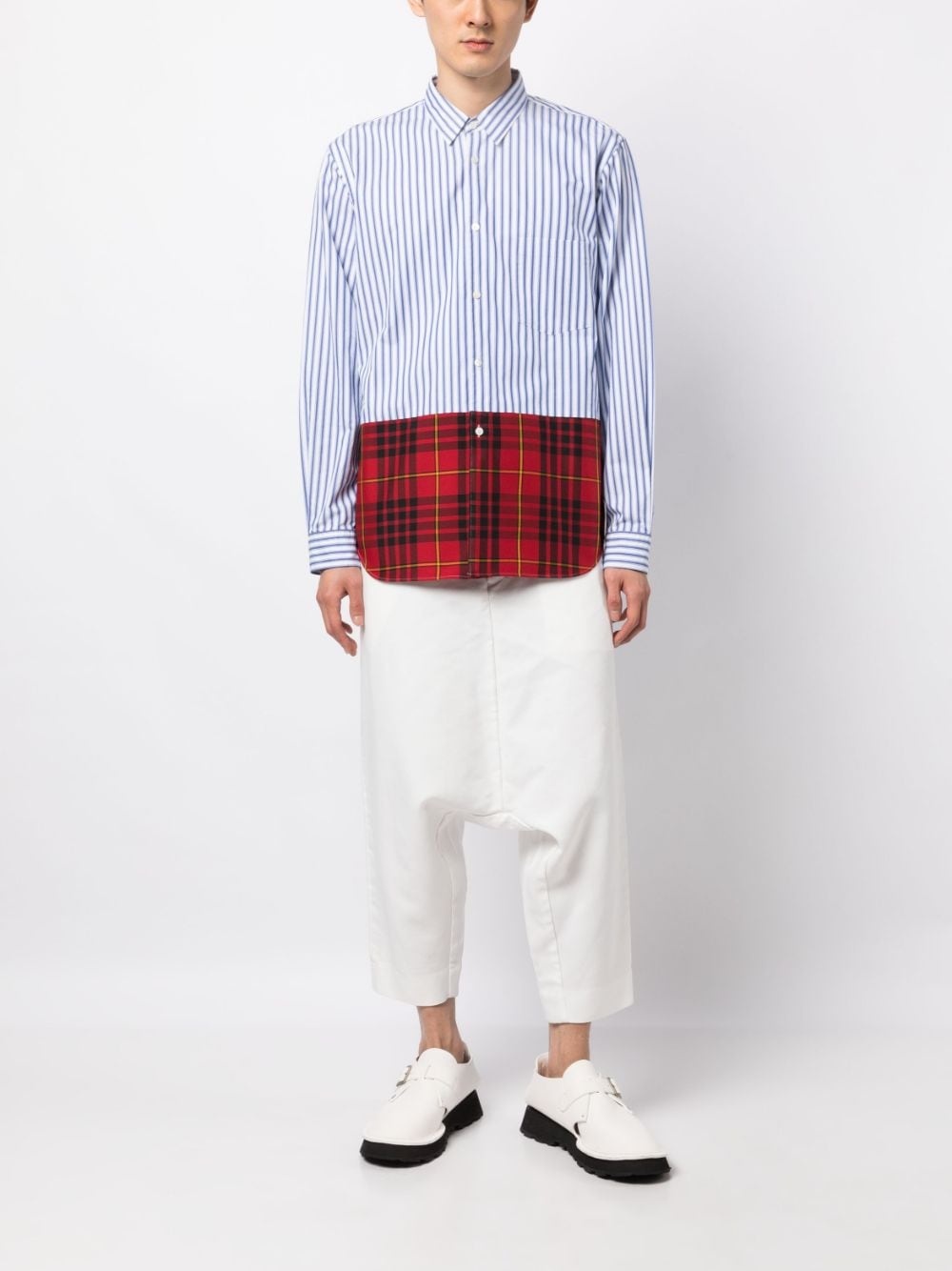 cropped drop-crotch trousers - 2