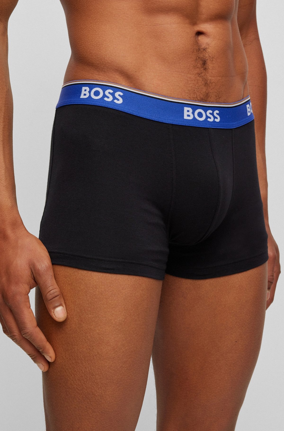 TRIPLE-PACK OF STRETCH-COTTON TRUNKS WITH LOGO WAISTBANDS - 4