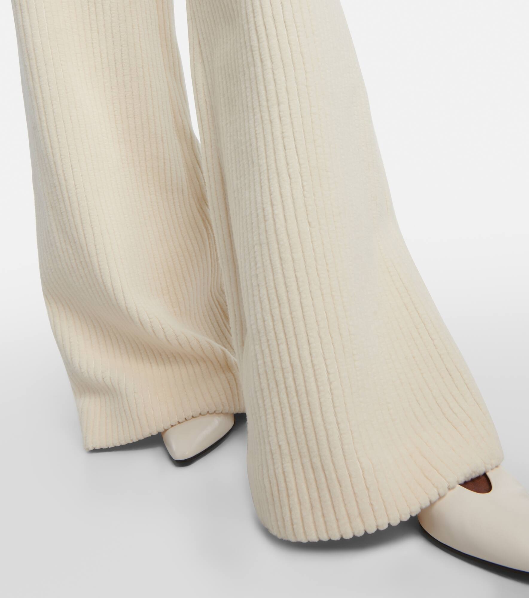 Wool and cotton corduroy wide-leg pants - 5