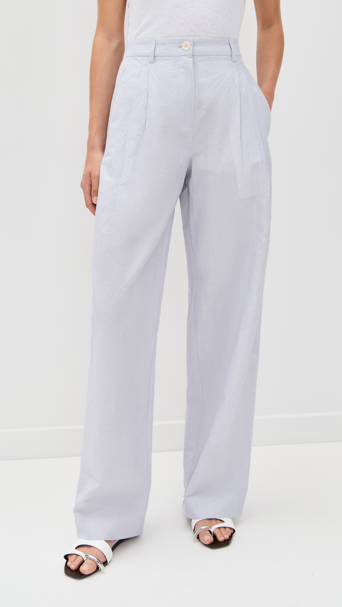 Eleanor Pants in Linen Shirting - 6