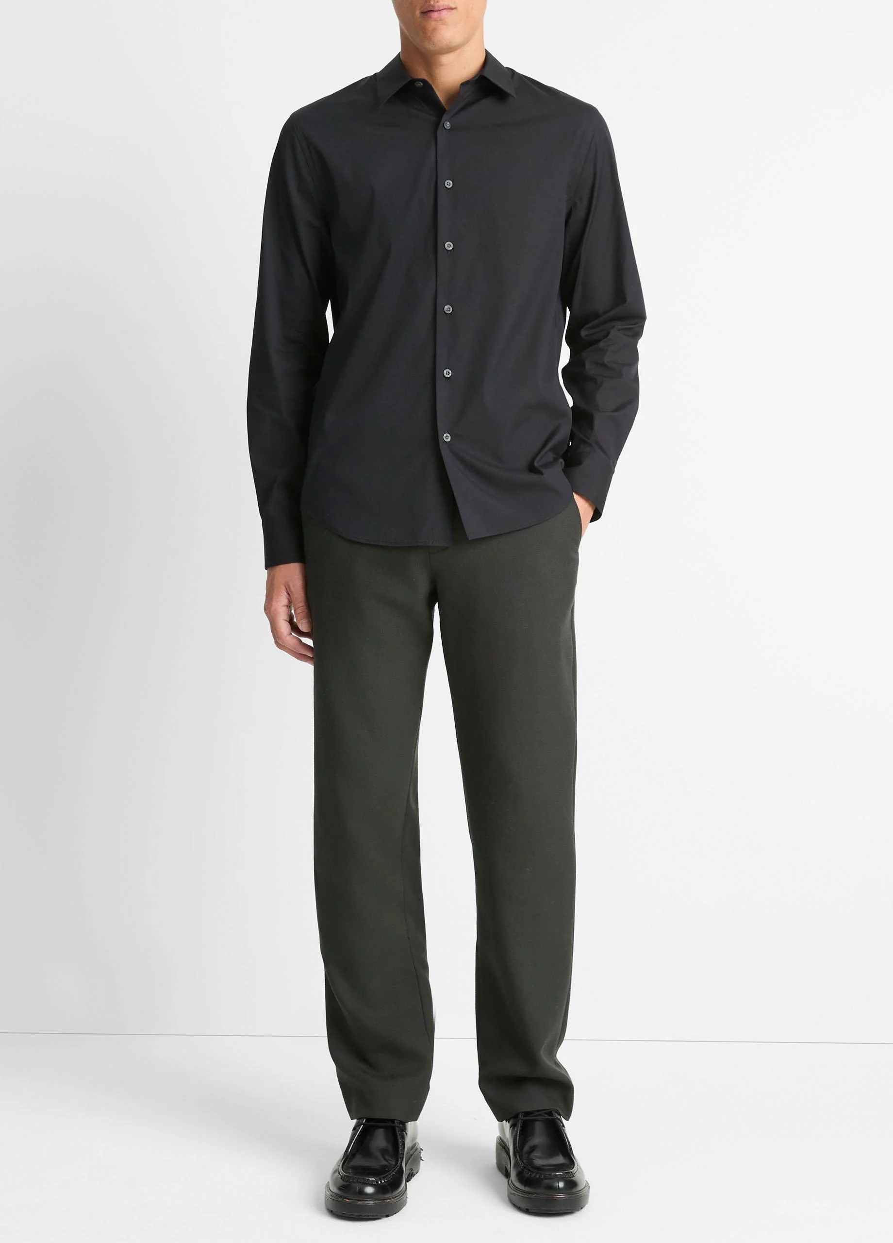 Stretch-Cotton Poplin Shirt - 1
