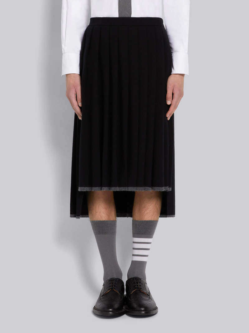Black Cashmere Tipping Stripe Classic Pleated Skirt 1
