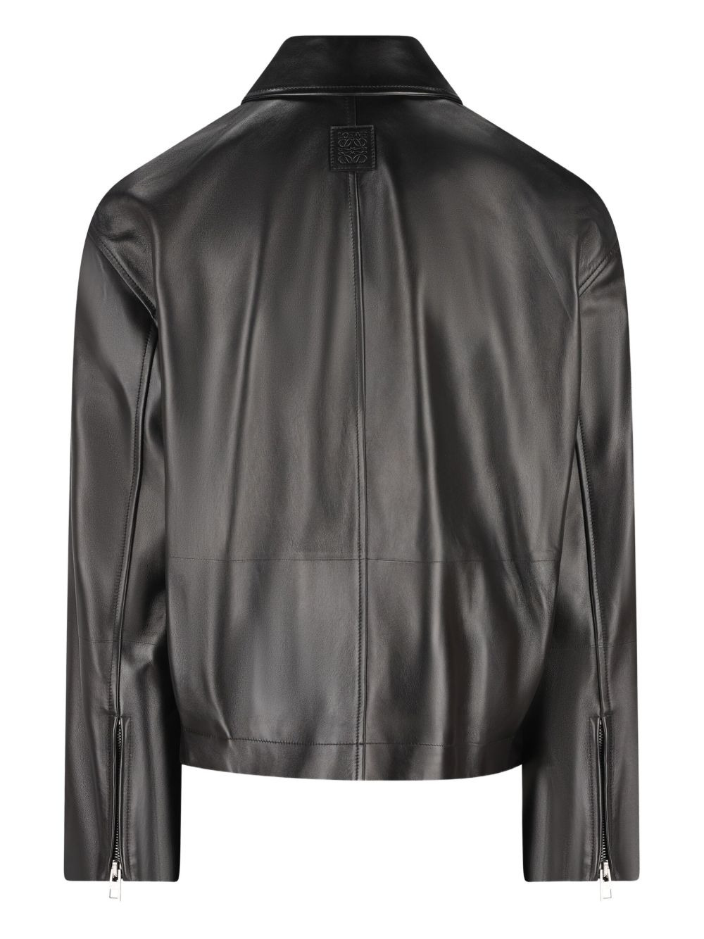 belted leather jacket - 2