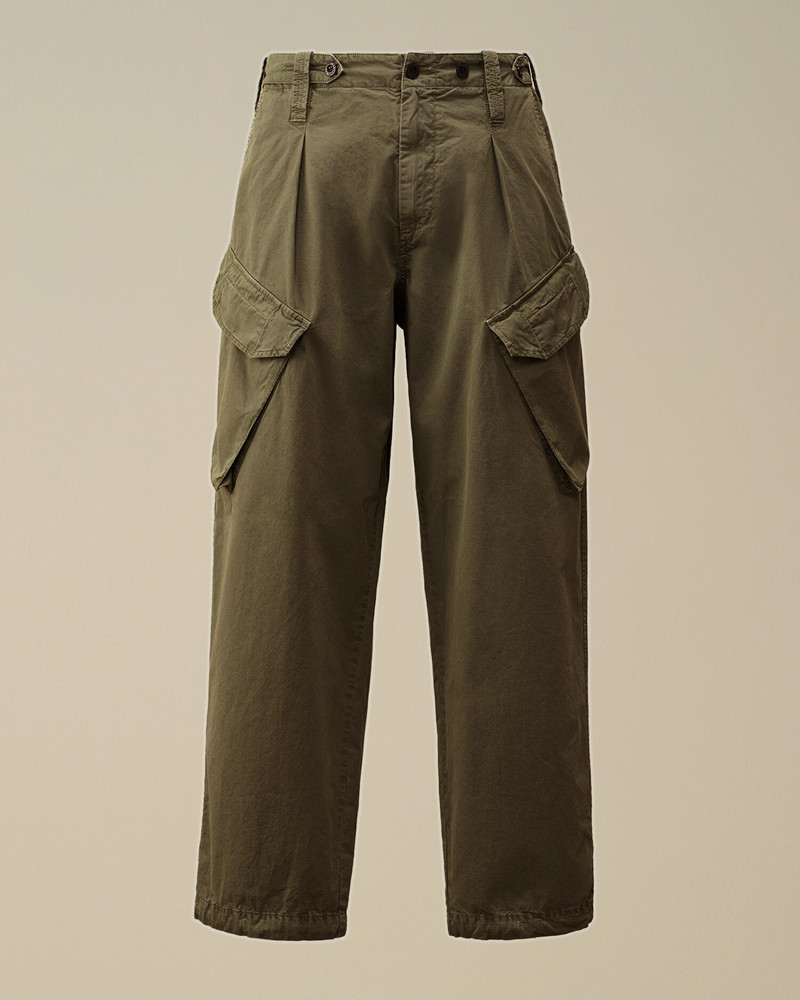 Cotton Gabardine Loose Cargo Pants 1