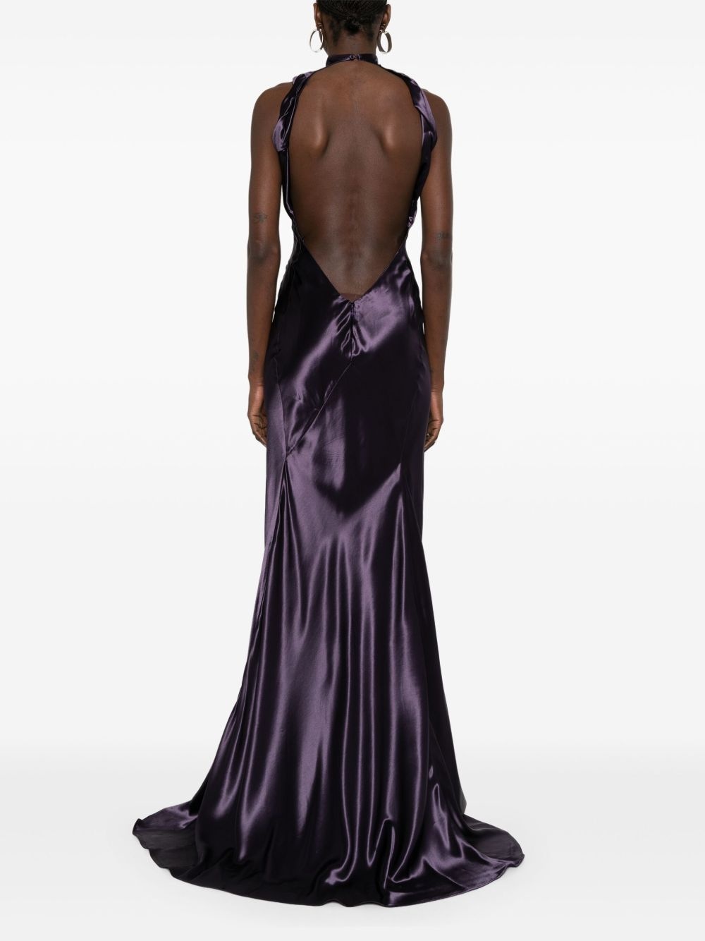 satin maxi dress - 4