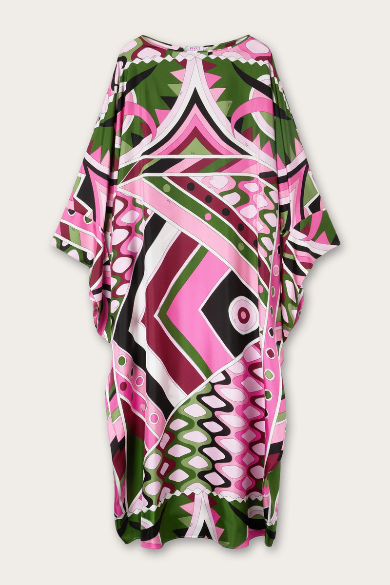 VIVARA PRINT LONG SILK KAFTAN 1