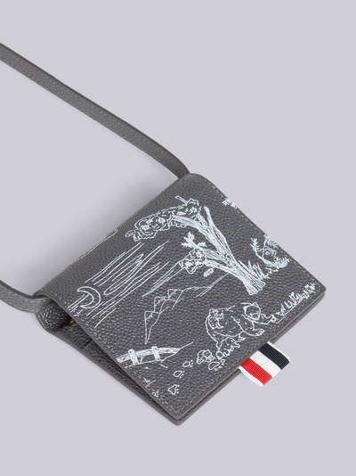 Thom Browne Dark Grey 3D Toile Print Caviar Shoulder Strap Card Holder outlook