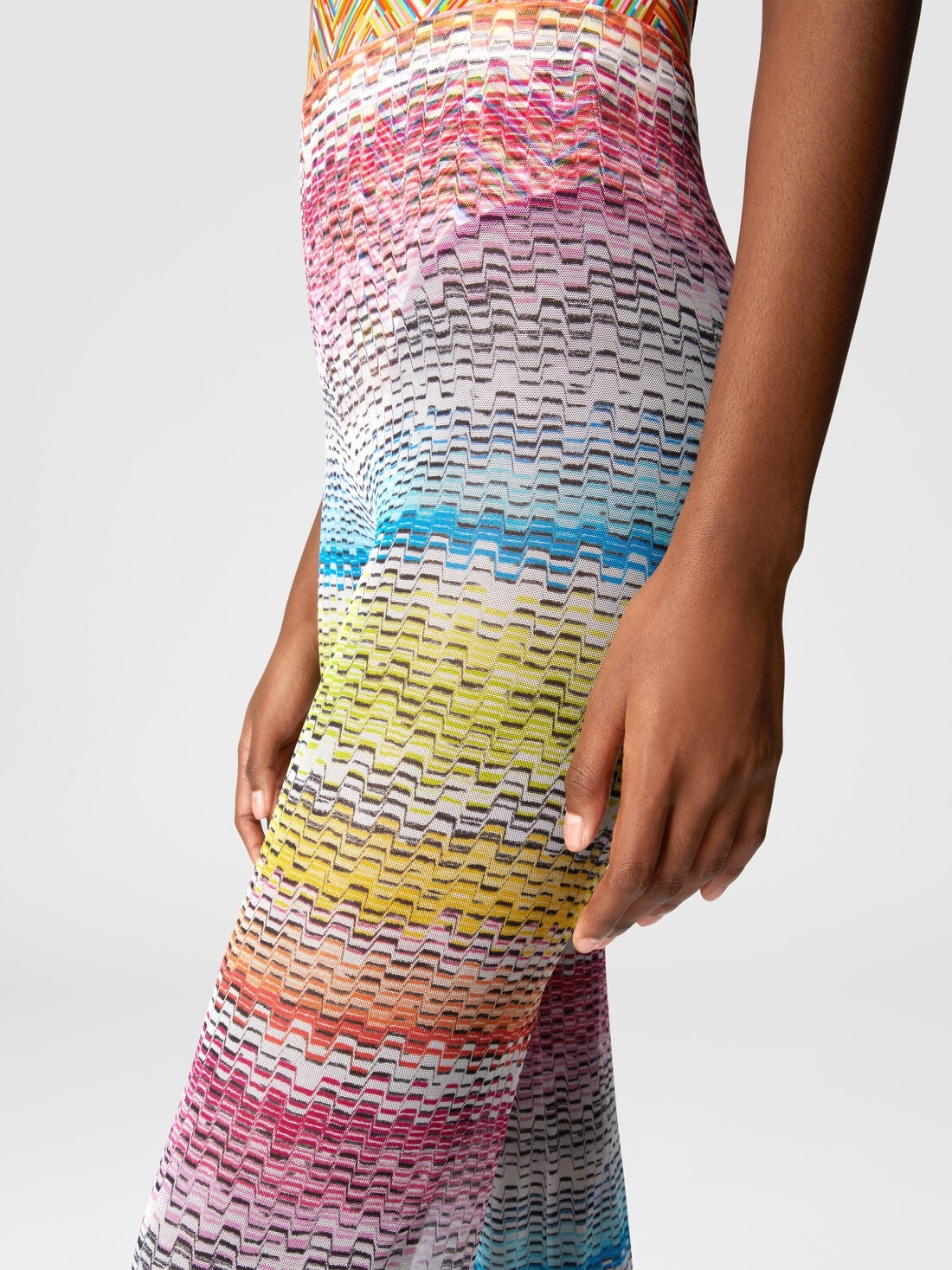 Straight trousers in printed tulle - 5