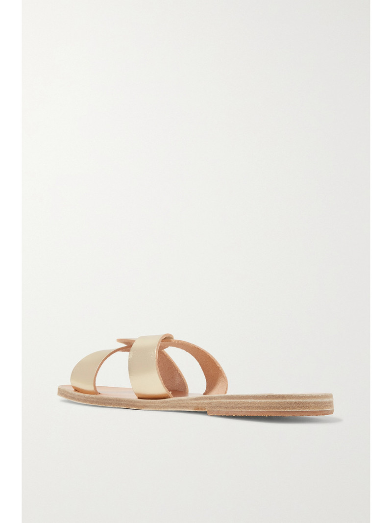 Desmos Cutout Metallic Leather Slides 3