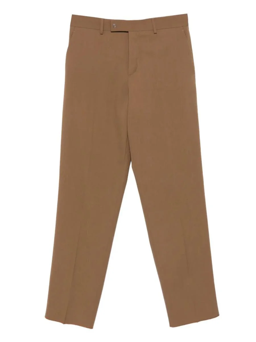 Fendi Rust Wool Cigarette Trousers Clothing - 1