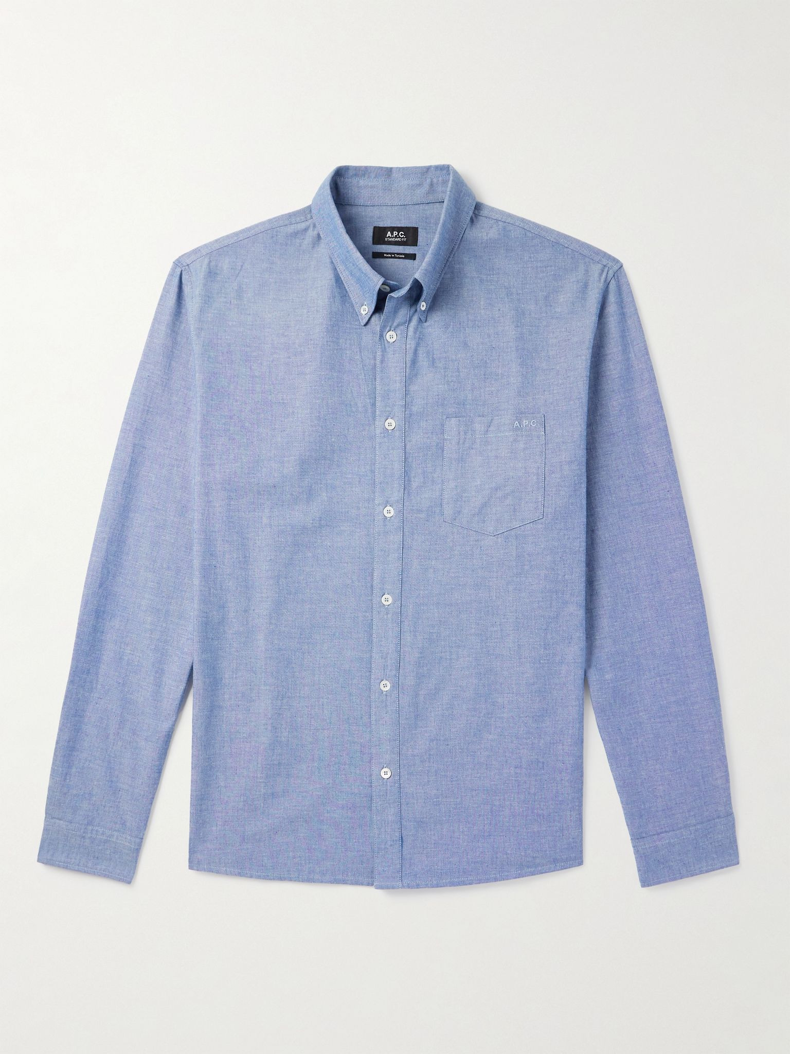 Edouard Brodé Cotton-Chambray Shirt Blue - 1