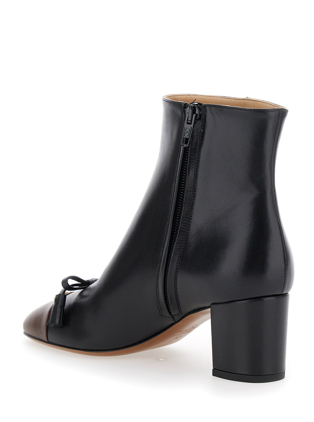 Valentino Garavani Women Bootie | Vg Valet Du Roi | T. 60 | Capretto/Antique Brass Logo - 3