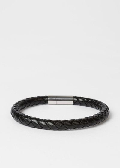 Paul Smith Black Woven Leather Bracelet outlook