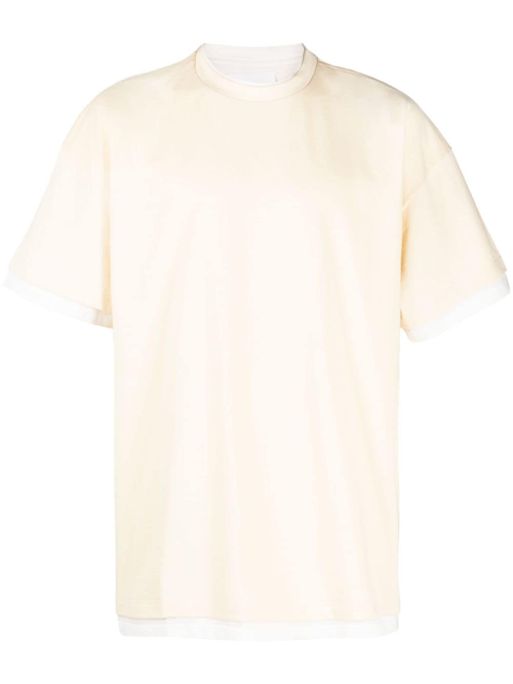 logo-print two-tone T-shirt - 1