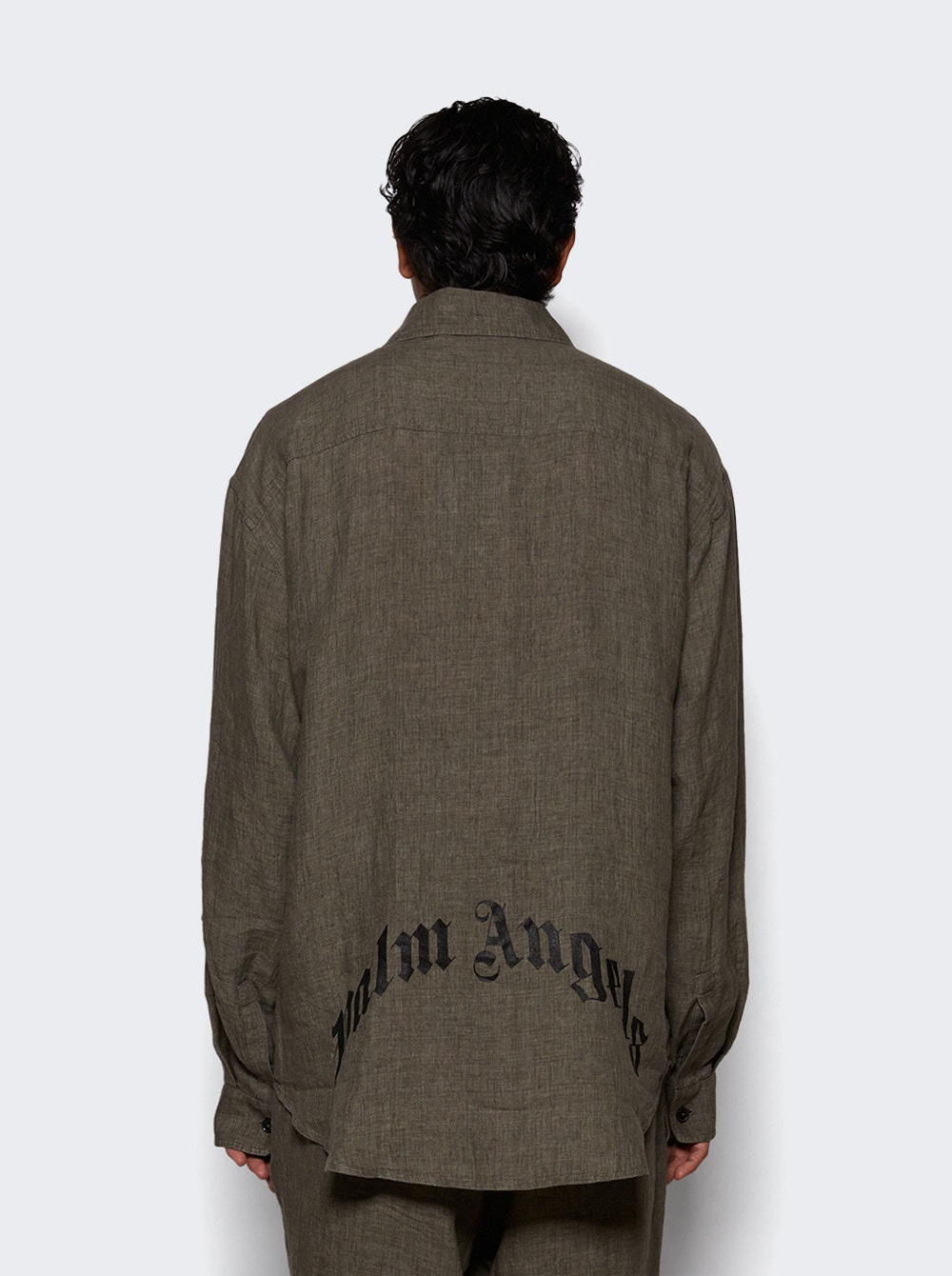 Curved Logo Overshirt Military Green - 4