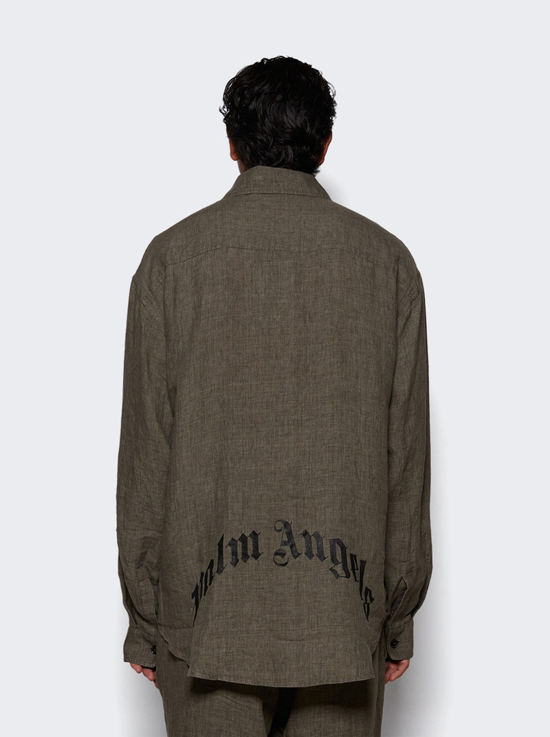 Curved Logo Overshirt Military Green 4