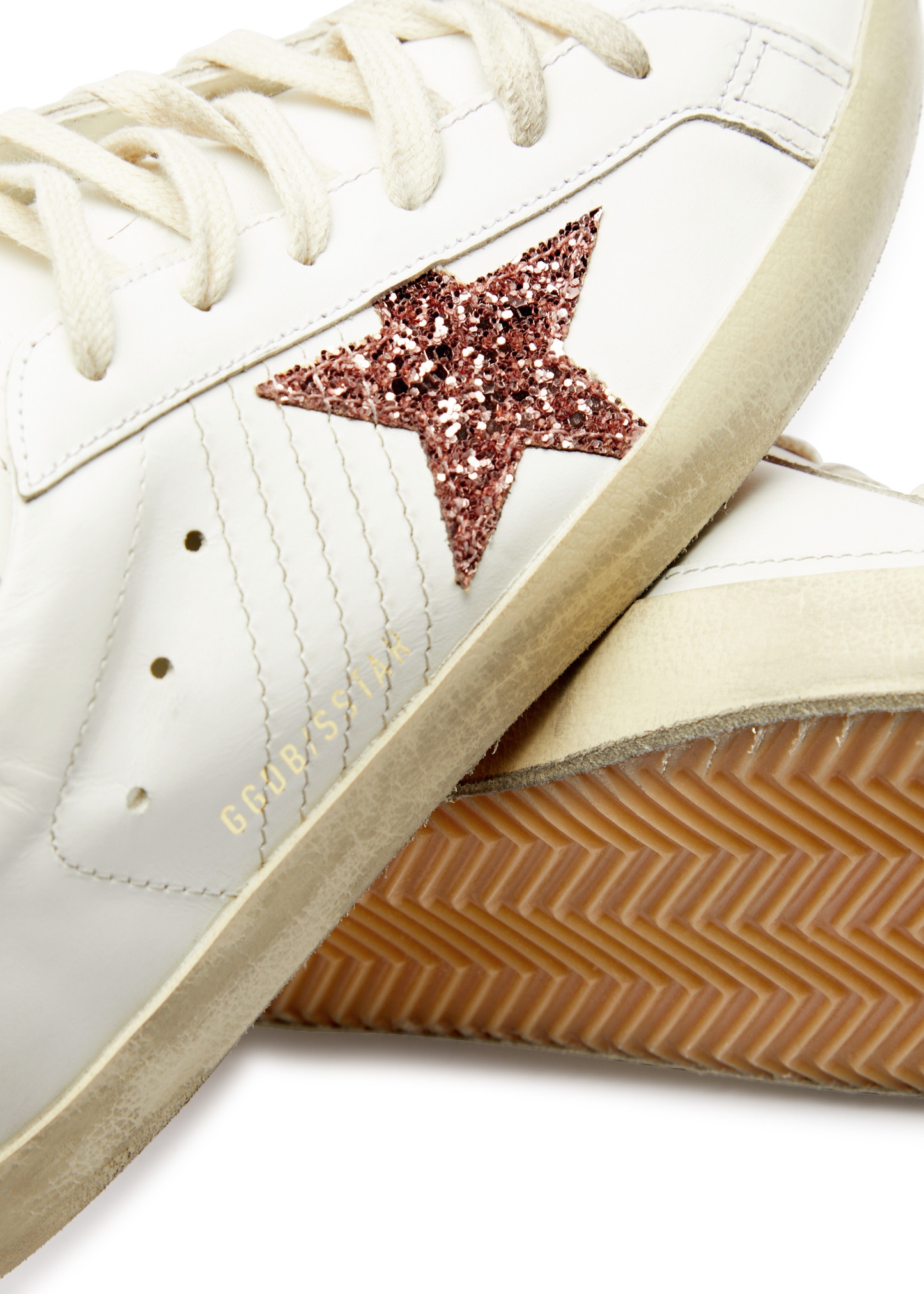 Superstar distressed leather sneakers - 4