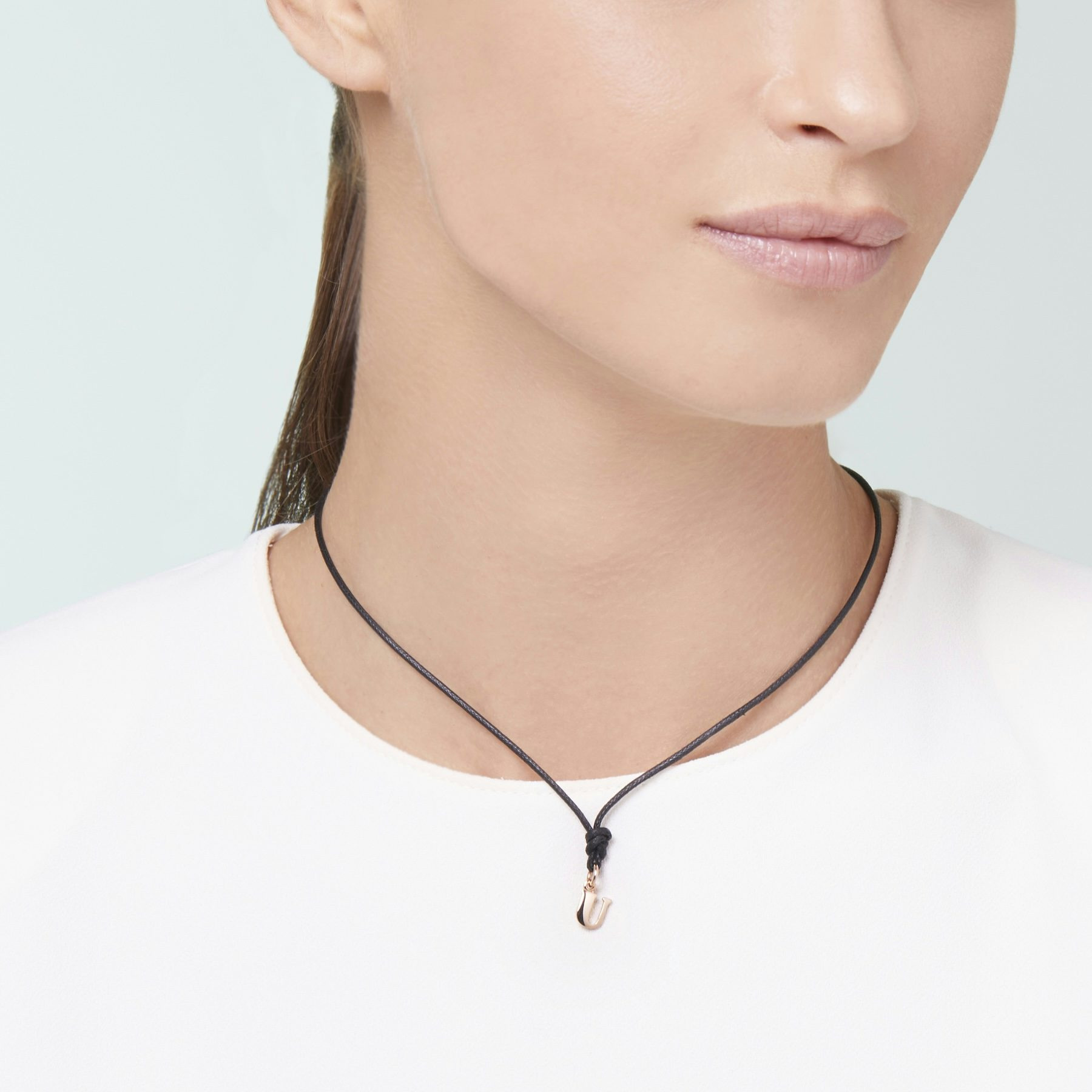 ROSE GOLD LETTER U CHARM - 2